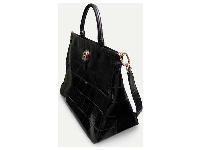 Bolsa tote de couro com estampado de croco Furla Palazzo Preto - vista 4