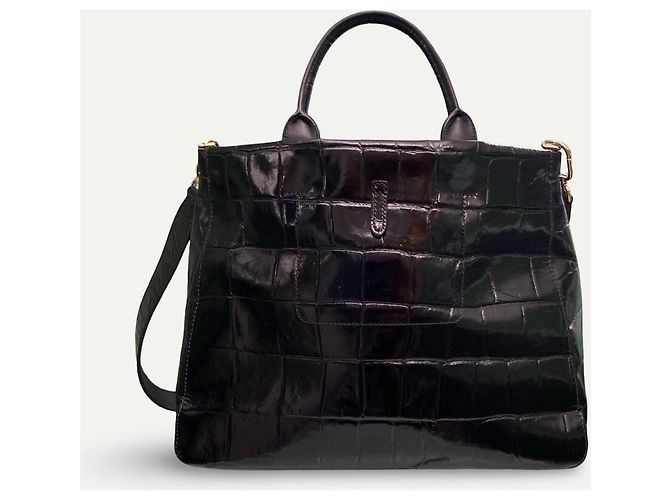 Bolsa tote de couro com estampado de croco Furla Palazzo Preto - vista 5