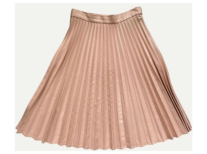 Falda Midi Plisada Zara Melocotón - vista 2