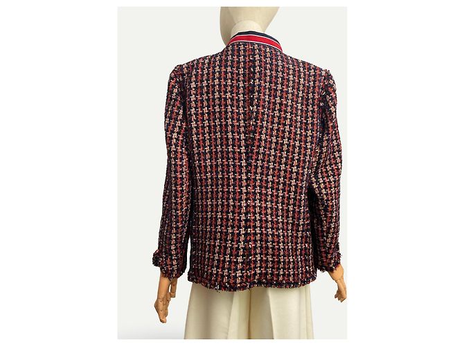 Autre Marque Zara Damen Tweedjacke Weiß Rot Blau Mehrfarben - Ansicht 2