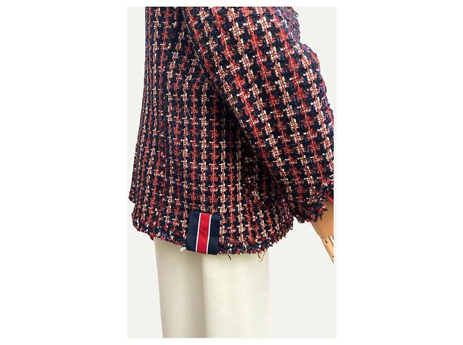 Autre Marque Zara Damen Tweedjacke Weiß Rot Blau Mehrfarben - Ansicht 3