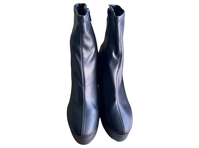 Steve Madden Botines de cuña de cuero negro "Jassy" 9 US - vista 3