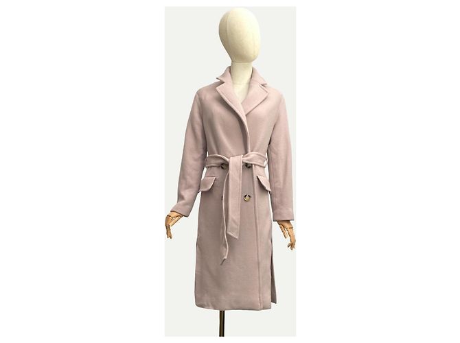 Abrigo beige de mezcla de lana de doble botonadura Pinko Rosa - vista 2
