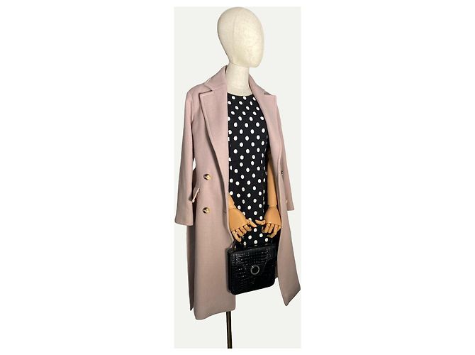 Abrigo beige de mezcla de lana de doble botonadura Pinko Rosa - vista 4