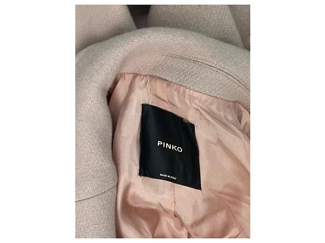 Abrigo beige de mezcla de lana de doble botonadura Pinko Rosa - vista 6
