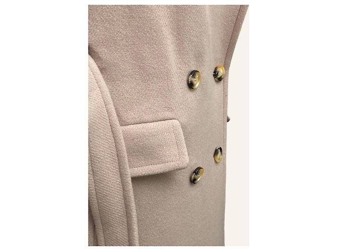 Abrigo beige de mezcla de lana de doble botonadura Pinko Rosa - vista 7