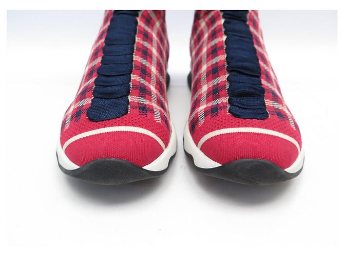 FENDI SOCK SNEAKERS TARTAN ROT 38 SOCKENSCHUHE - Ansicht 4