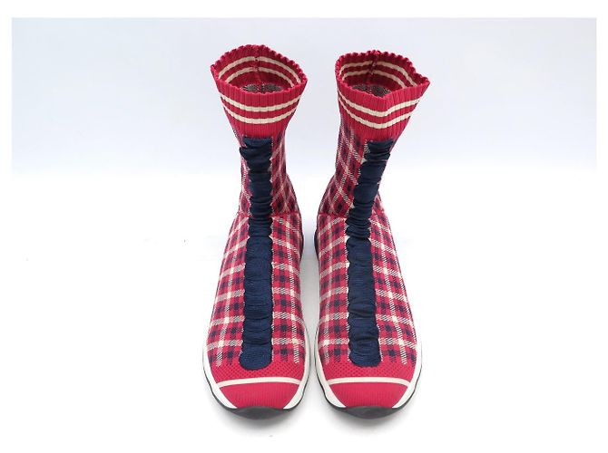 FENDI SOCK SNEAKERS TARTAN ROT 38 SOCKENSCHUHE - Ansicht 7