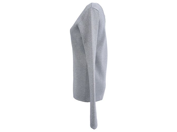 Asymmetrischer Ausschnitt-Pullover aus silberner Viskose von JW Anderson Grau - Ansicht 2