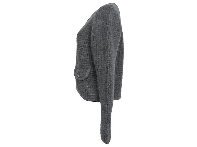 Ba&Sh Harry Pocket Knopf-Down Cardigan aus grauer Wolle - Ansicht 2