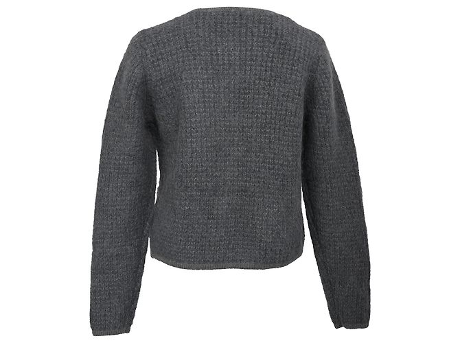 Ba&Sh Harry Pocket Knopf-Down Cardigan aus grauer Wolle - Ansicht 3