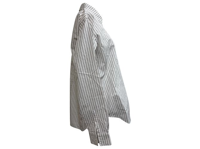 Camisa Rayada Anine Bing en Algodón Blanco - vista 2