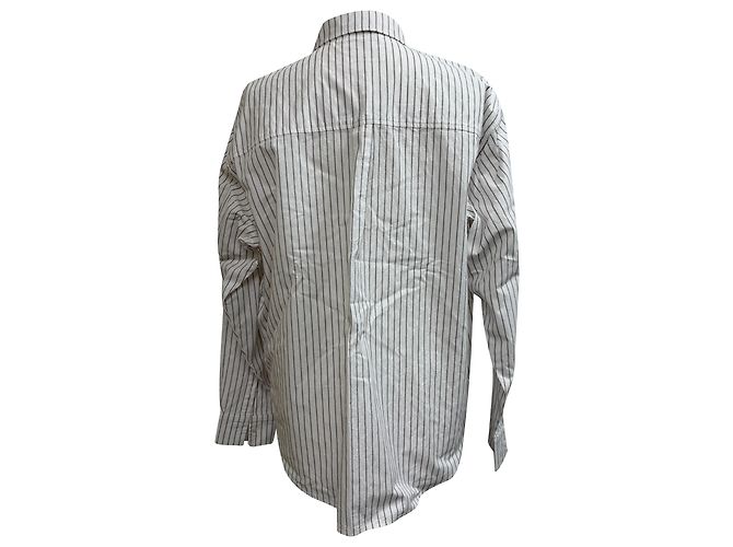Camisa Rayada Anine Bing en Algodón Blanco - vista 3