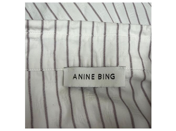 Camisa Rayada Anine Bing en Algodón Blanco - vista 4
