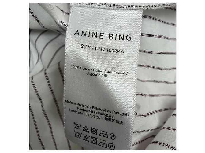 Camisa Rayada Anine Bing en Algodón Blanco - vista 5