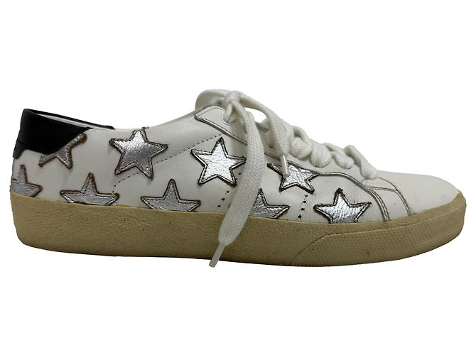 Sneakers basse SL/06 Star di Saint Laurent in pelle di vitello bianca Bianco Crudo - vista 2