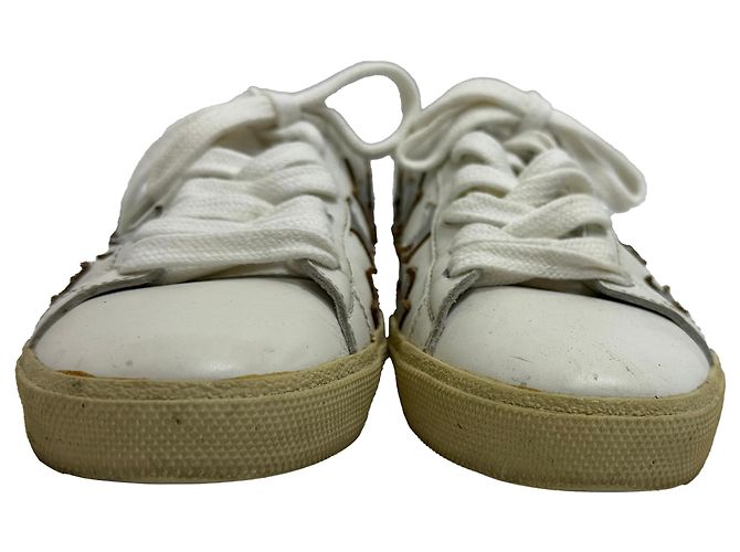 Sneakers basse SL/06 Star di Saint Laurent in pelle di vitello bianca Bianco Crudo - vista 3