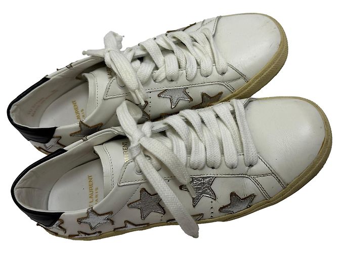 Sneakers basse SL/06 Star di Saint Laurent in pelle di vitello bianca Bianco Crudo - vista 5