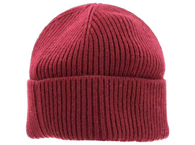 Beanie doppio Louis Vuitton in cashmere bordeaux Rosso Bordò - vista 3