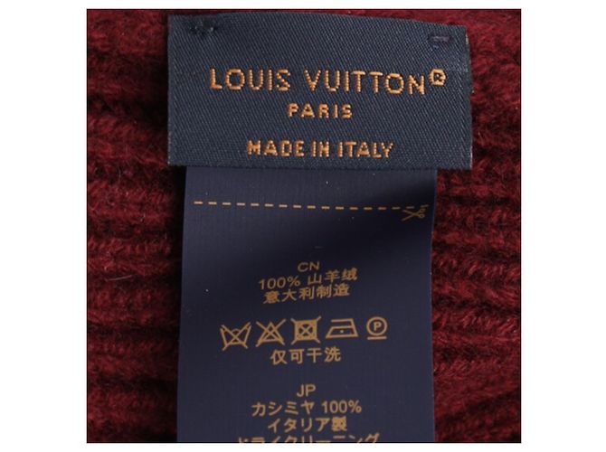 Beanie doppio Louis Vuitton in cashmere bordeaux Rosso Bordò - vista 6