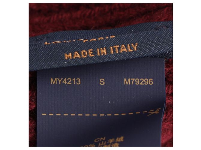 Beanie doppio Louis Vuitton in cashmere bordeaux Rosso Bordò - vista 7