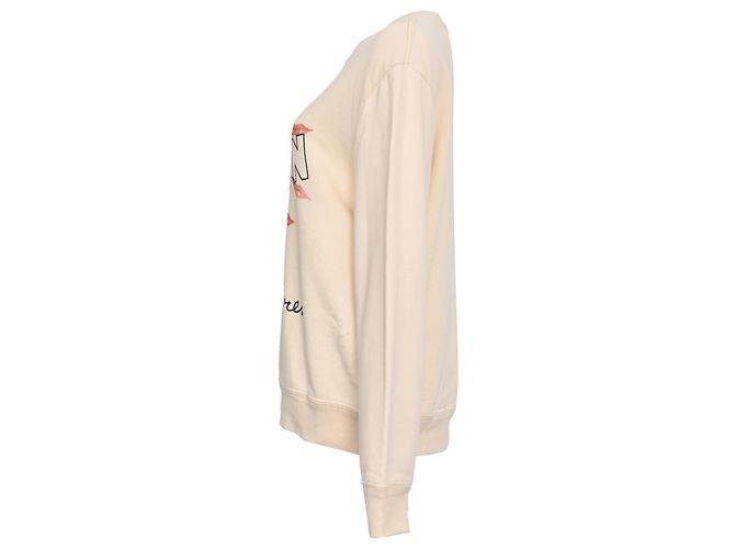 Sudadera de algodón crema con estampado de logo Lanvin Blanco Crudo - vista 2