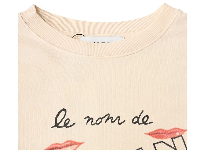 Sudadera de algodón crema con estampado de logo Lanvin Blanco Crudo - vista 5