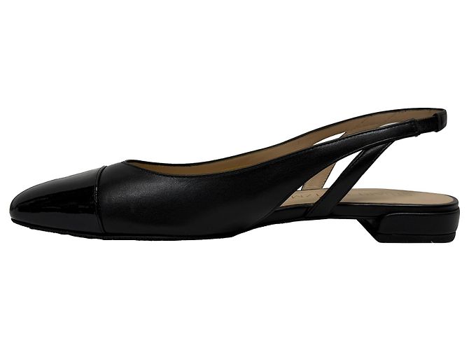 Stuart Weitzman Sleek Slingback Ballerinas in Black Leather - view 4