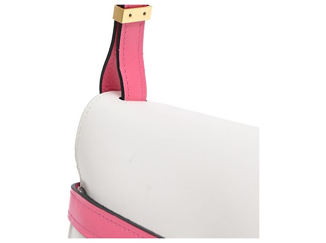 Borsa a Spalla Dual Small Gate in Pelle di Vitello Bianca e Rosa Loewe Marrone Rosso - vista 10