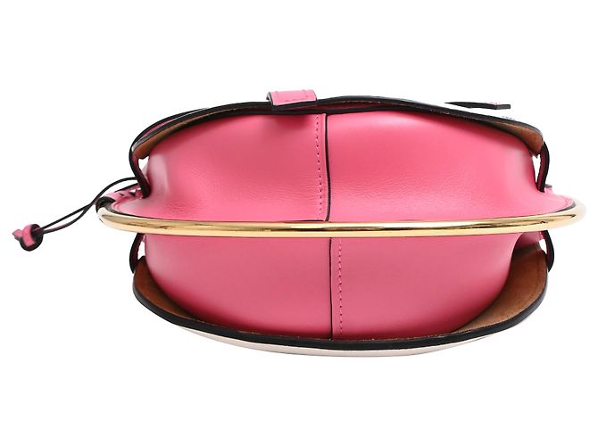 Borsa a Spalla Dual Small Gate in Pelle di Vitello Bianca e Rosa Loewe Marrone Rosso - vista 4