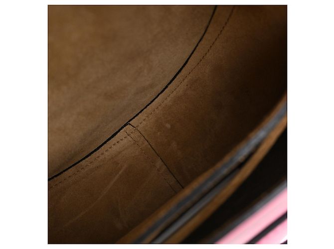 Borsa a Spalla Dual Small Gate in Pelle di Vitello Bianca e Rosa Loewe Marrone Rosso - vista 5