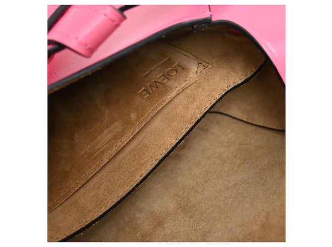 Borsa a Spalla Dual Small Gate in Pelle di Vitello Bianca e Rosa Loewe Marrone Rosso - vista 6