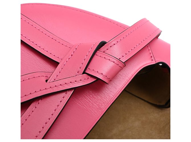 Borsa a Spalla Dual Small Gate in Pelle di Vitello Bianca e Rosa Loewe Marrone Rosso - vista 8