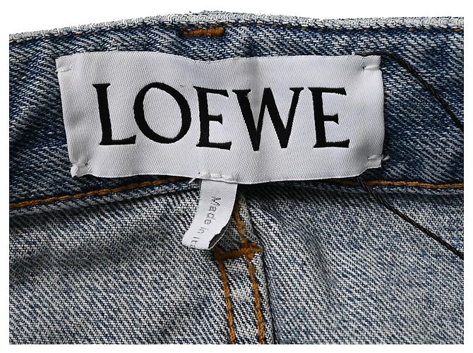 Jeans de tiro alto de pierna ancha Loewe en algodón azul - vista 4