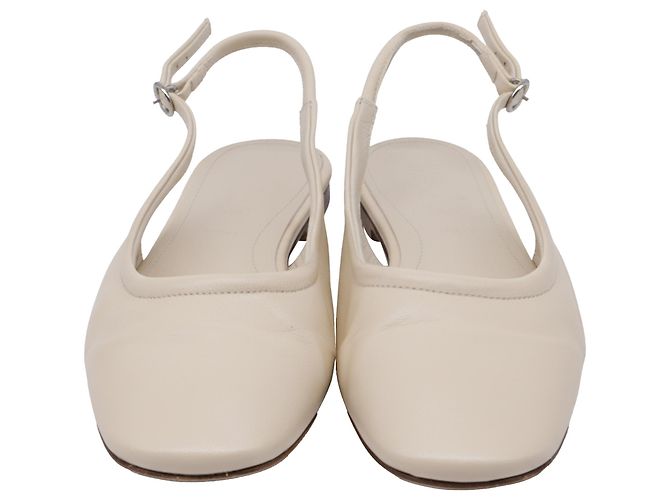 Aeyde Dani Slingback Ballet Flats in White Nappa Leather - view 2