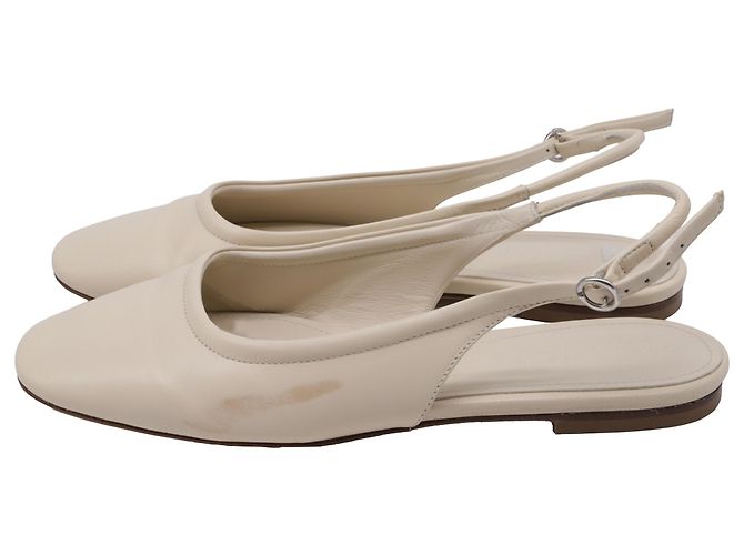 Aeyde Dani Slingback Ballet Flats in White Nappa Leather - view 4