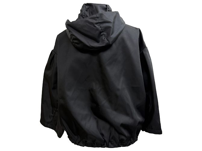 Giacca con cappuccio zip Prada in poliamide nera Nero - vista 3