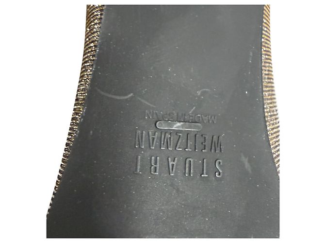 Décolleté Punta Power 50 di Stuart Weitzman in Glitter Dorato D'oro Metallico - vista 10