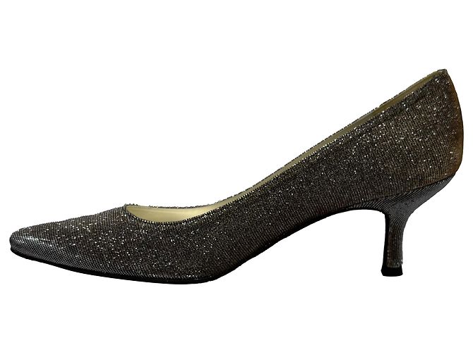 Décolleté Punta Power 50 di Stuart Weitzman in Glitter Dorato D'oro Metallico - vista 2