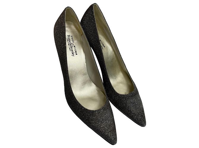 Décolleté Punta Power 50 di Stuart Weitzman in Glitter Dorato D'oro Metallico - vista 8