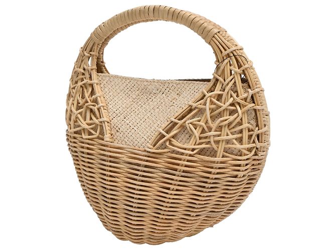 Ulla Johnson Seashell Basket Handtasche aus beigem Rattan - Ansicht 3