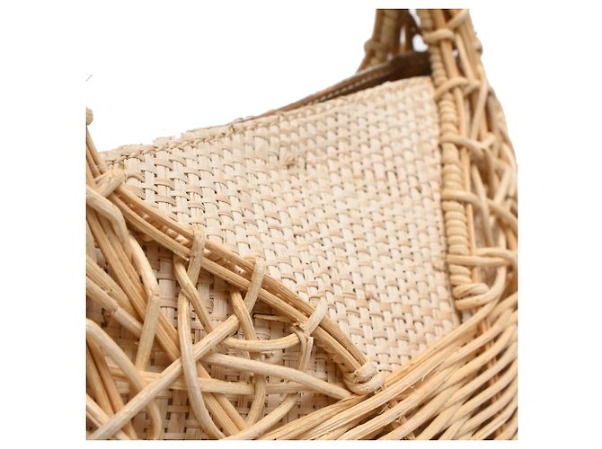 Ulla Johnson Seashell Basket Handtasche aus beigem Rattan - Ansicht 8