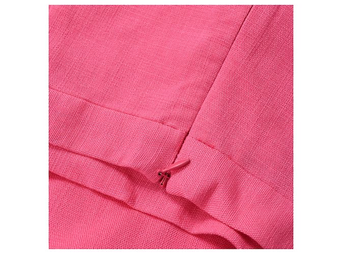 Falda midi recortada Sandro con abertura en algodón rosa - vista 5