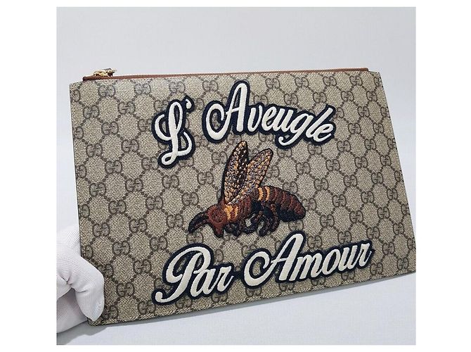 Gucci GG Supreme Bee Clutch Tasche Mehrfarben - Ansicht 3