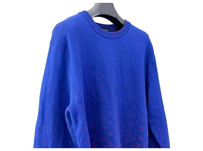 Louis Vuitton Monogram Gradient Crewneck Knit Blue - view 2
