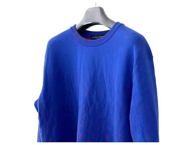 Louis Vuitton Monogram Gradient Crewneck Knit Blue - view 3