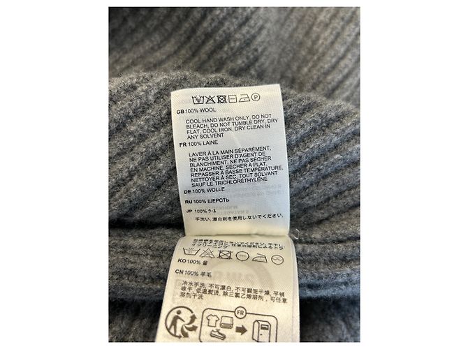 Totême Suéter de canalé gris con bufanda - vista 6
