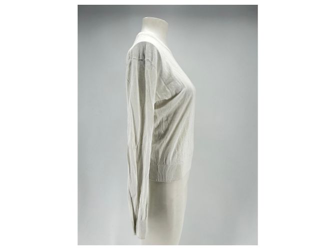 Camiseta blanca de manga larga de algodón Massimo Dutti Blanco - vista 3