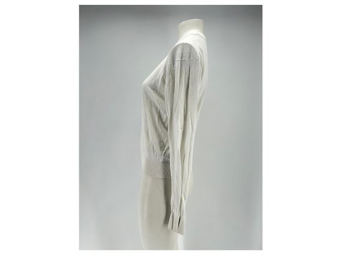Camiseta blanca de manga larga de algodón Massimo Dutti Blanco - vista 4
