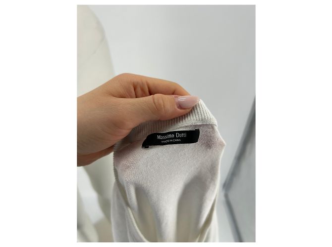 Camiseta blanca de manga larga de algodón Massimo Dutti Blanco - vista 5